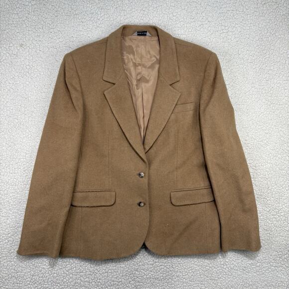 Vintage Women’s 100% Camel Hair Blazer Size 12 Made in USA 2 Button Bullocks - Picture 1 of 10